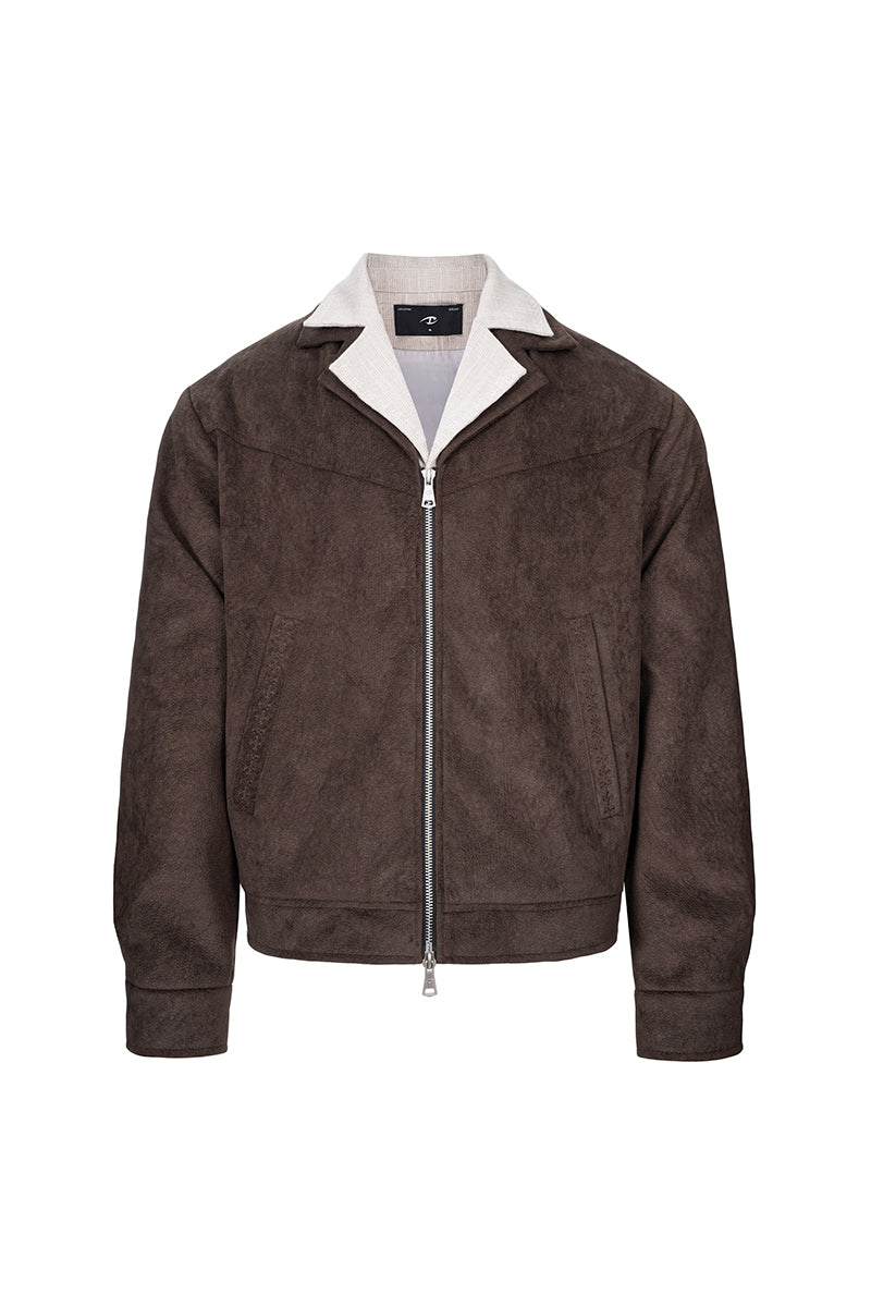 CATSSTAC Faux-layered patterned suede jacket
