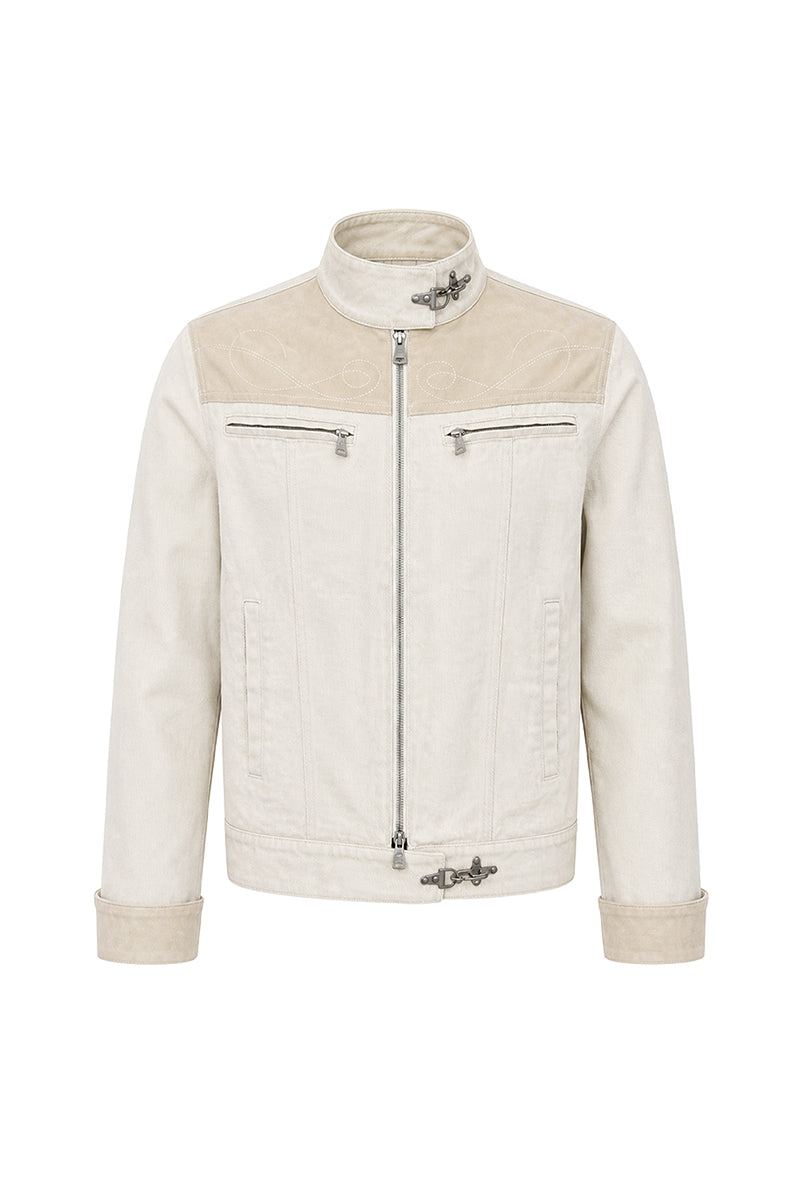 CATSSTAC Specter Raw Denim Aviator-Buckle Harrington