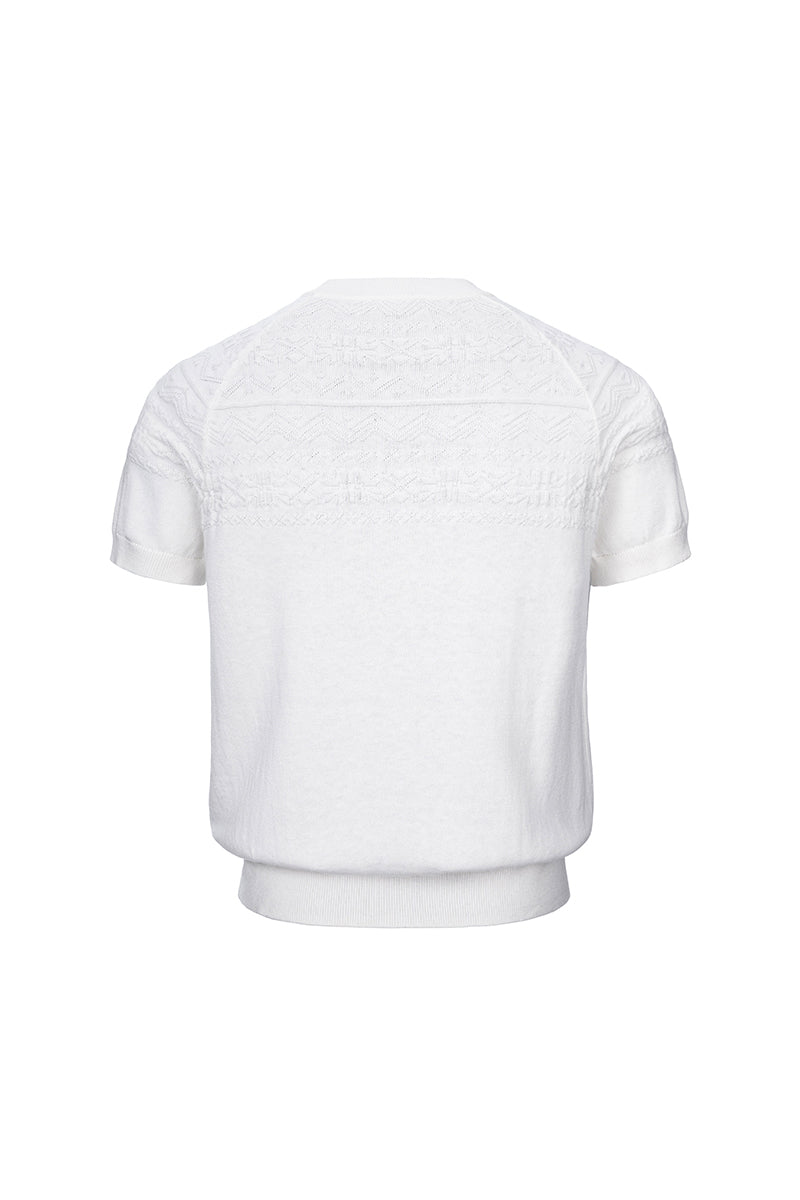 CATSSTAC Cashmere Fair Isle Short-Sleeve Top