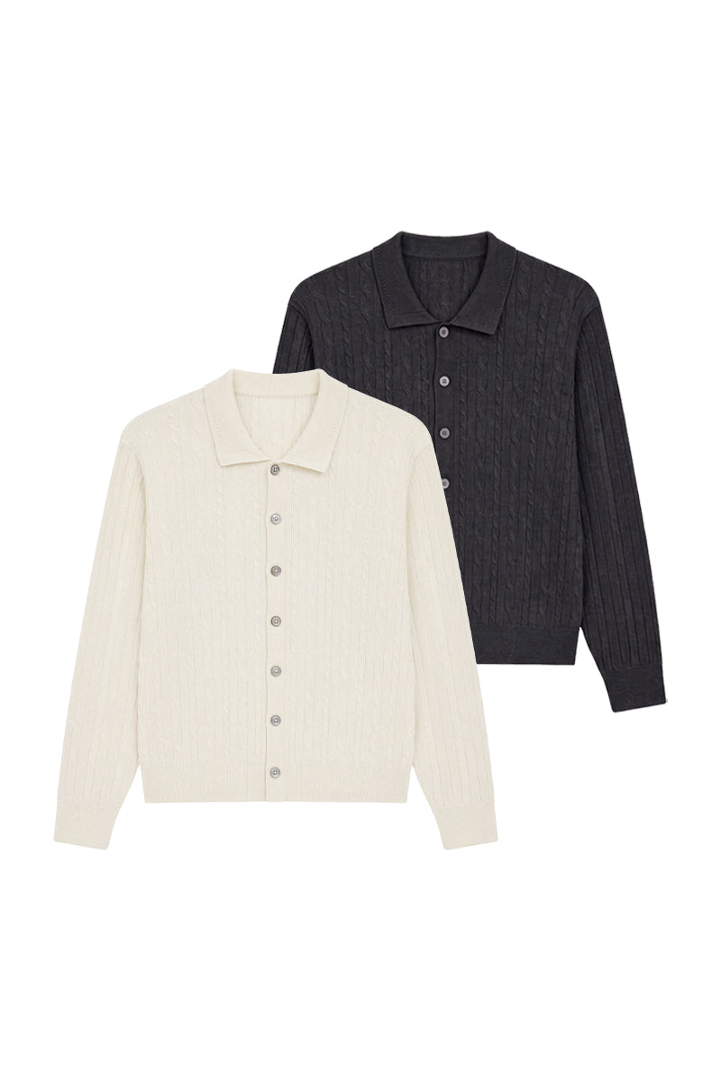 CATSSTAC Mercerized wool cable-knit cardigan