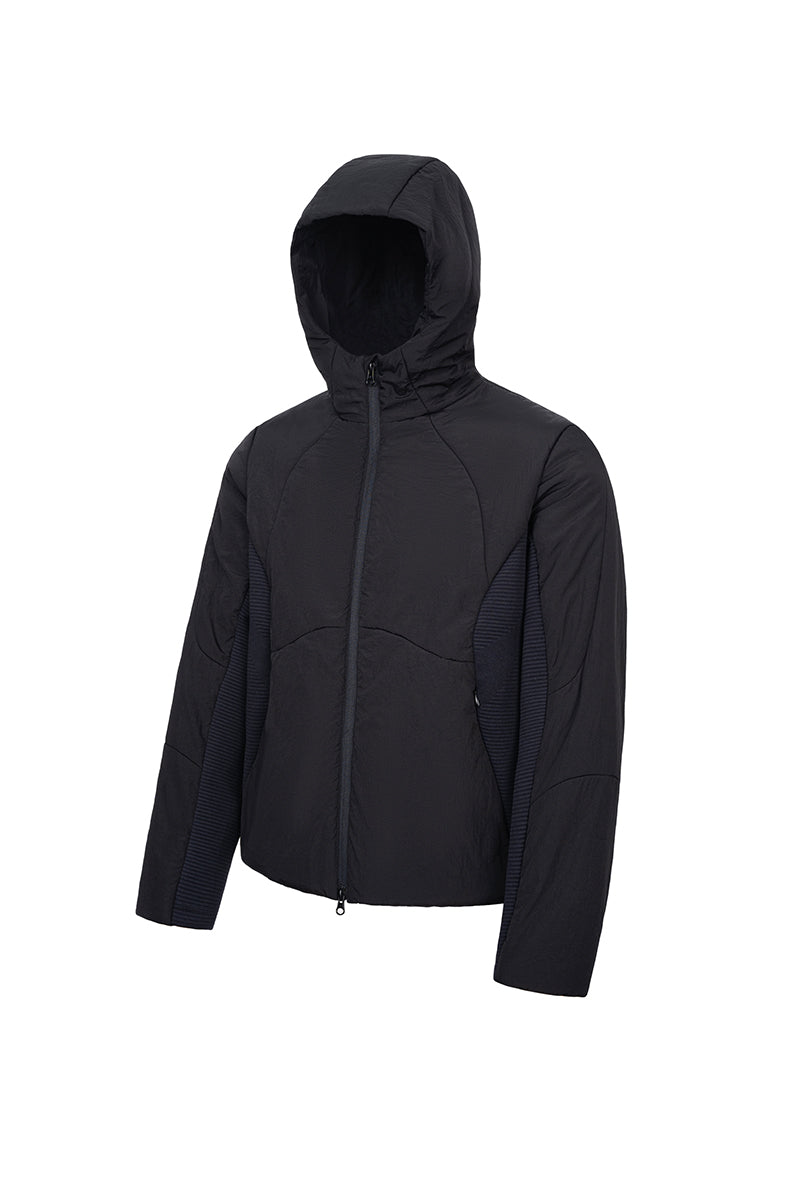 CATSSTAC Mist Wool-Lined Hooded Seamless Knit Puffer Jacket