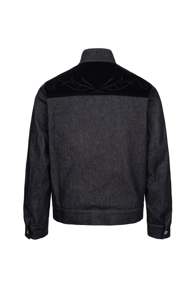 CATSSTAC Specter Raw Denim Aviator-Buckle Harrington