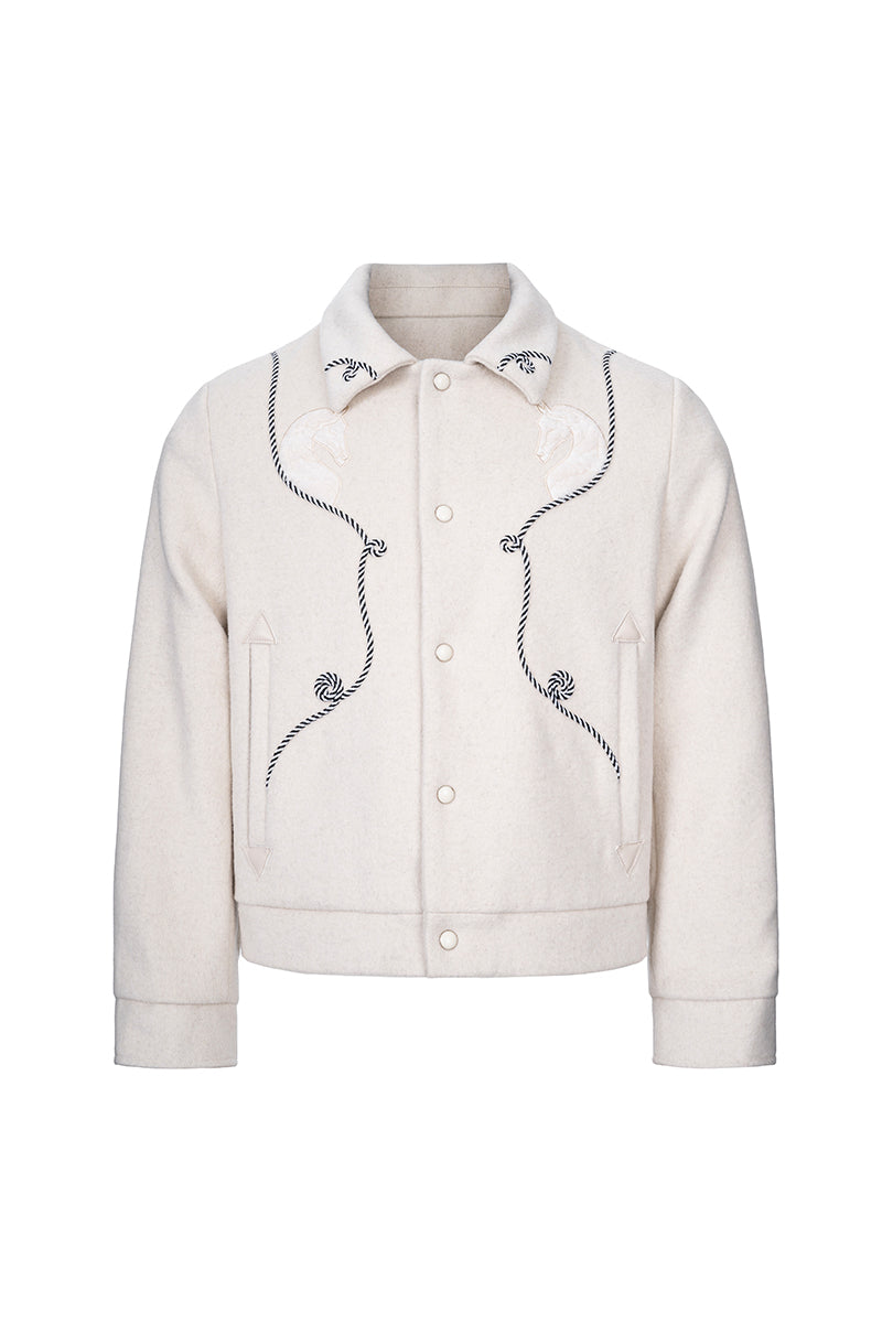 CATSSTAC Specter Raw Denim Aviator-Buckle Harrington