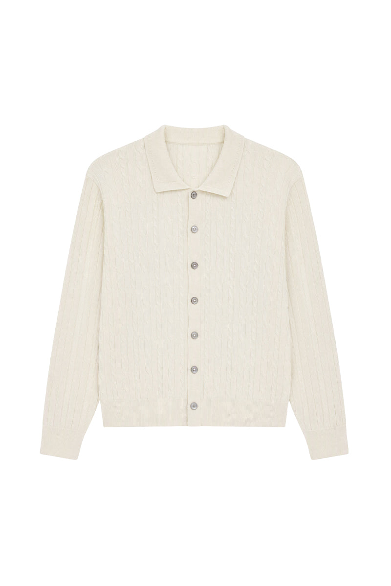 CATSSTAC Mercerized wool cable-knit cardigan