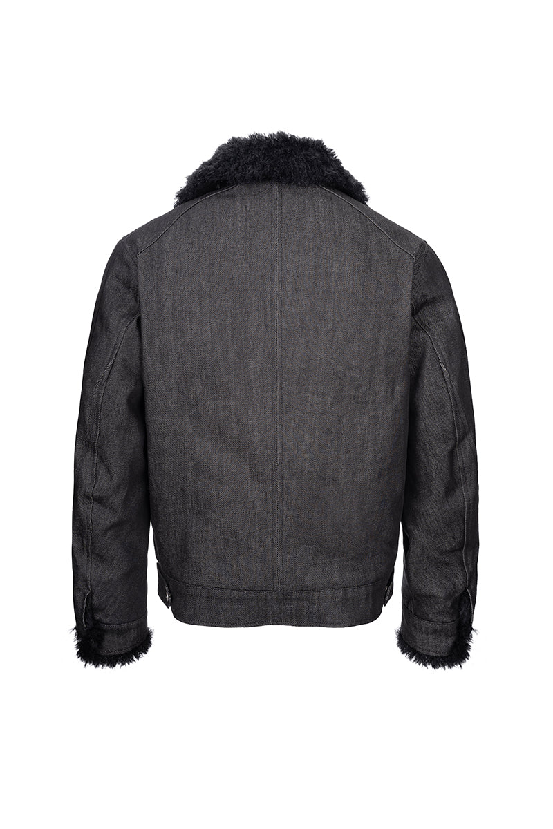 CATSSTAC Vine Applique Heavyweight Denim Sherpa Jacket