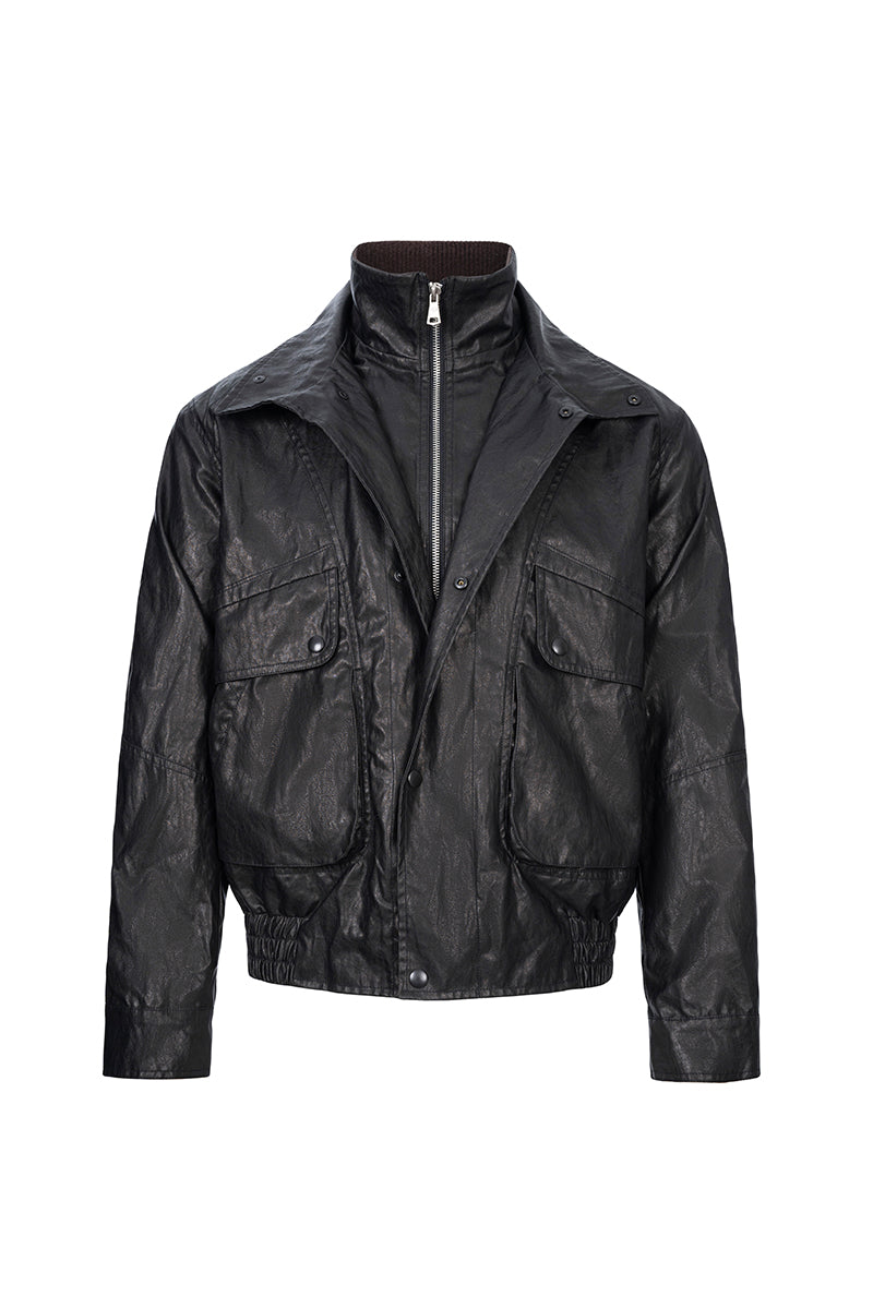 CATSSTAC Peregrine Faux-Layered PU Leather Jacket