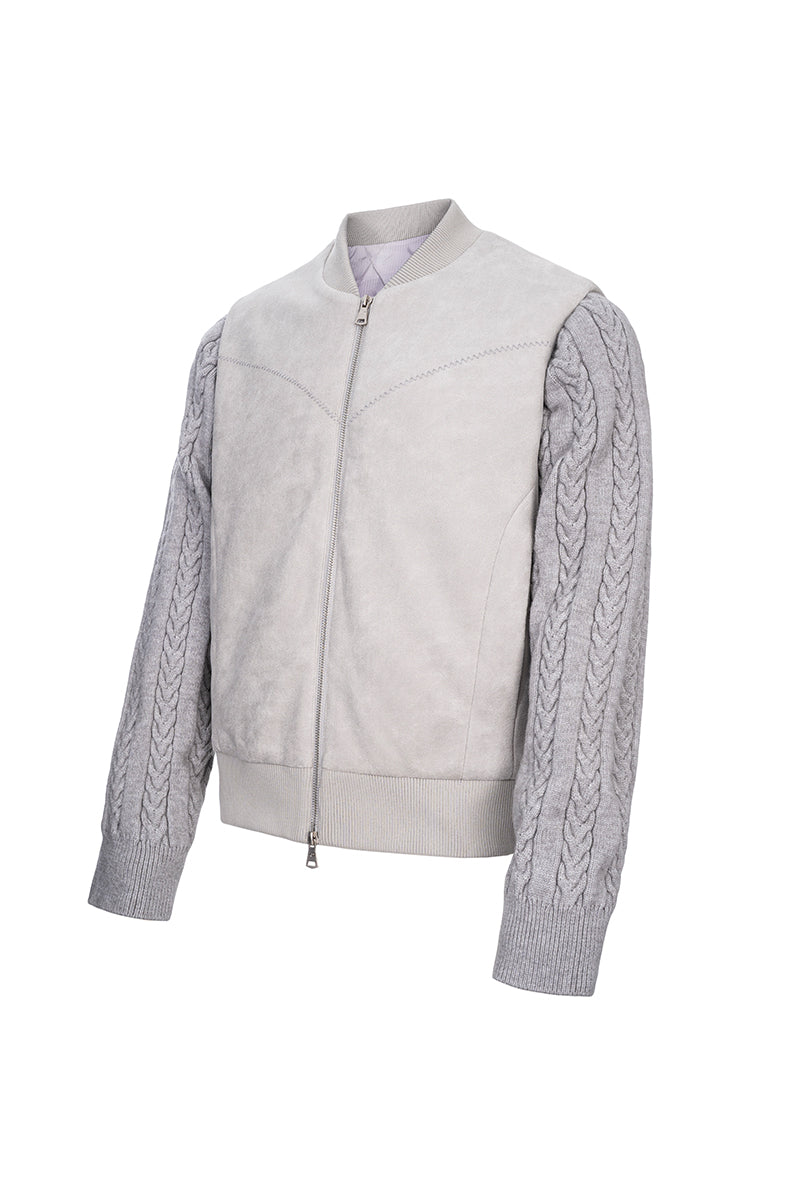 CATSSTAC Berlin Knit-Sleeve Wool-Lined Bomber Jacket