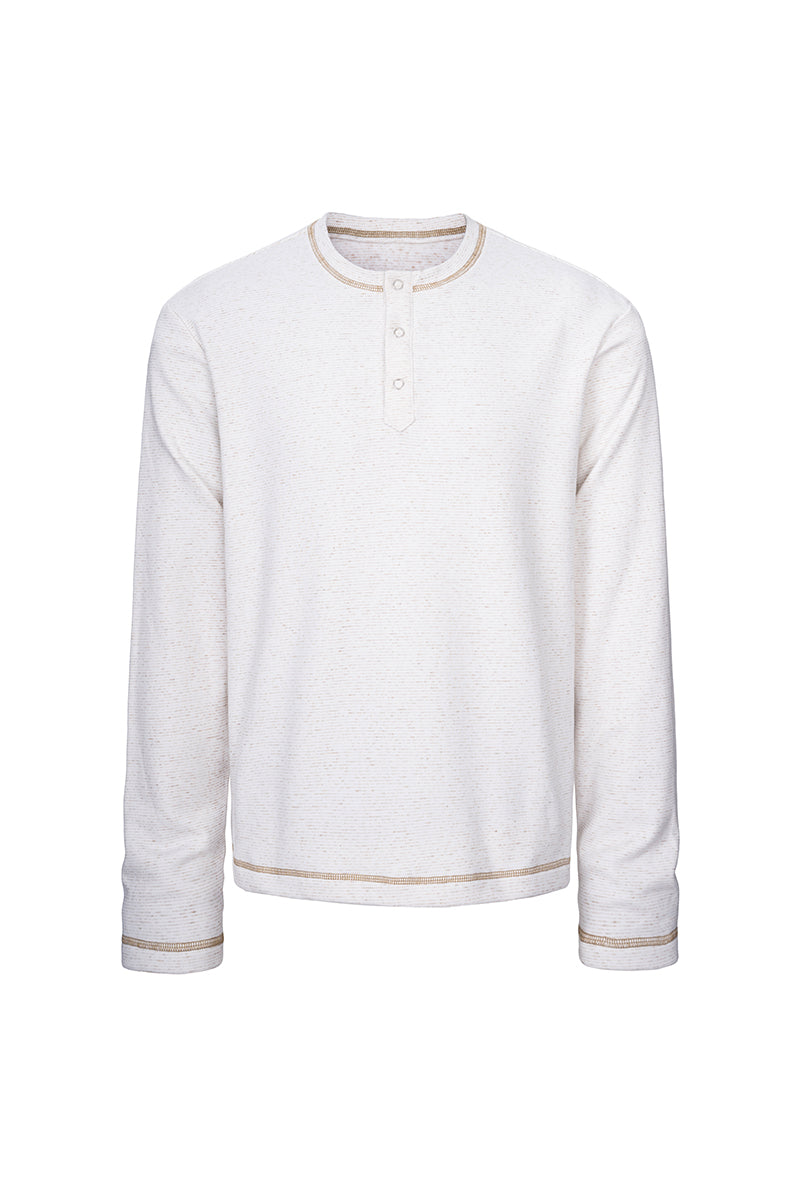 CATSSTAC Dusk Linen Fleece Striped Henley