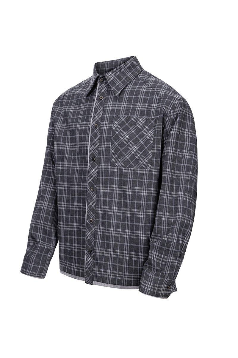 CATSSTAC Gray Vacation Plaid Shirt