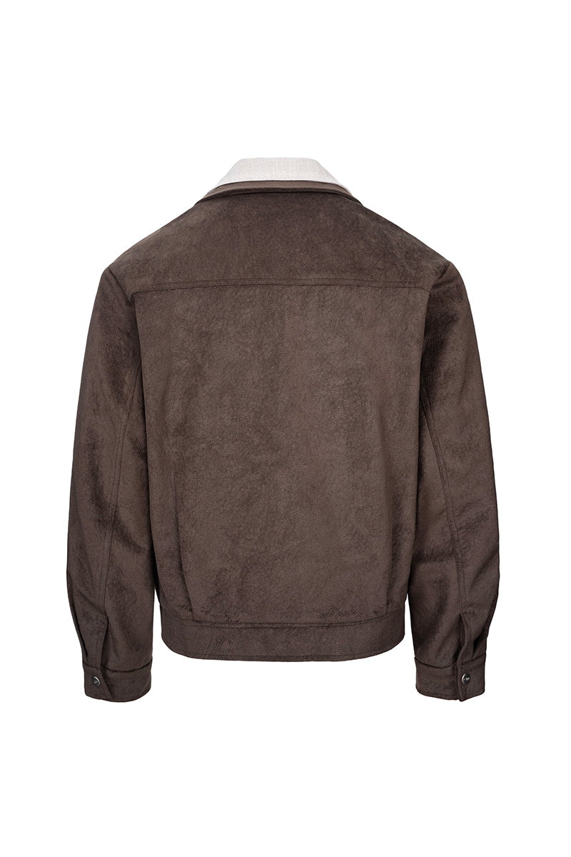 CATSSTAC Faux-layered patterned suede jacket