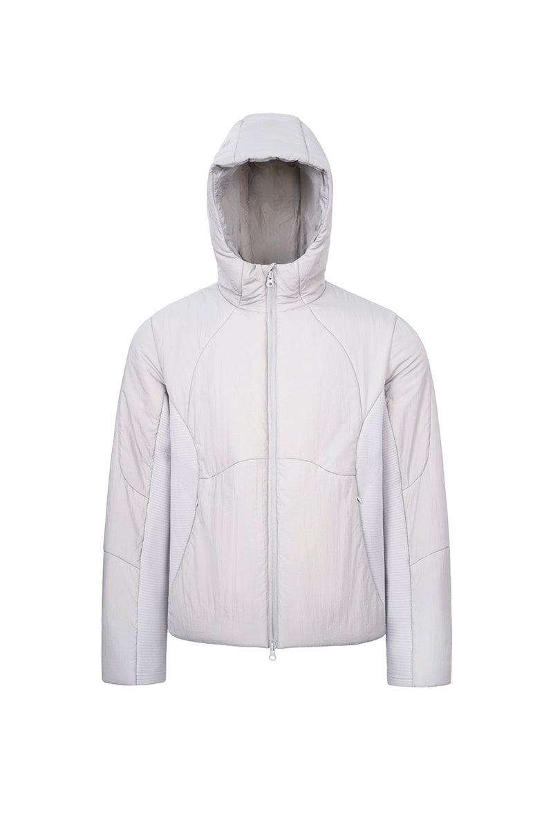 CATSSTAC Mist Wool-Lined Hooded Seamless Knit Puffer Jacket