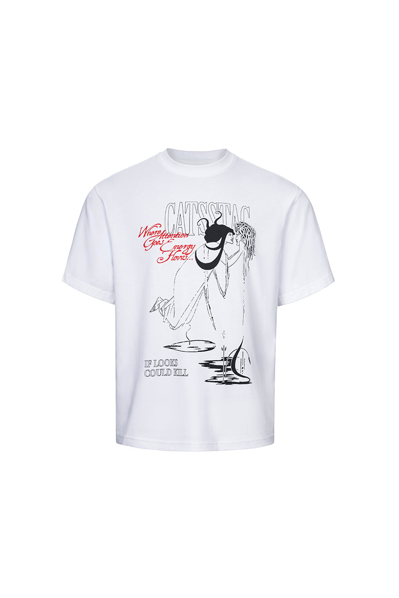 CATSSTAC Ice-Cool Pure Cotton Printed Short-Sleeve Shirt