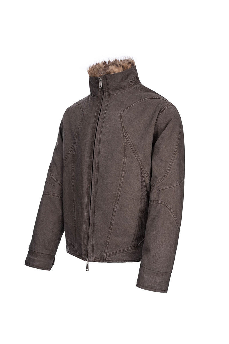 CATSSTAC Nightstrike Leopard-Lined Heavyweight Washed Canvas Jacket