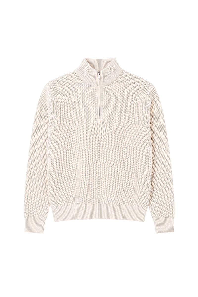 CATSSTAC Sunny Suede-Trimmed Stand-Collar Wool Blend Sweater