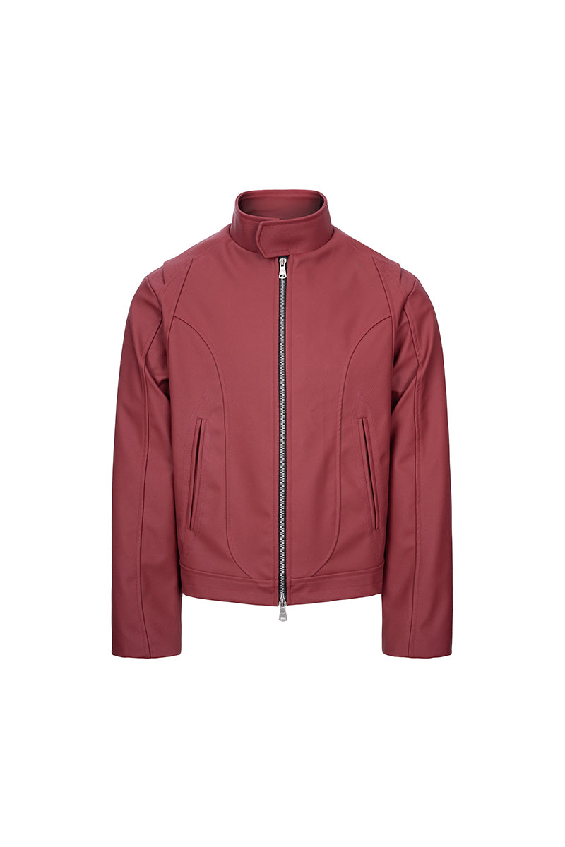 CATSSTAC Red Blade Faux Leather Moto Jacket