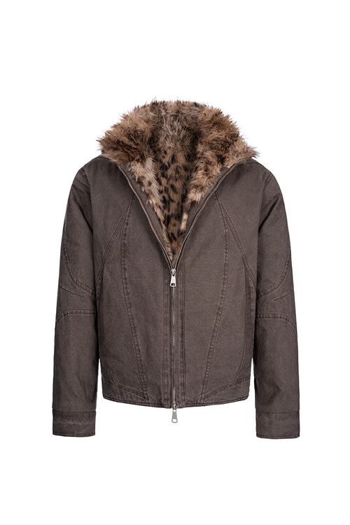 CATSSTAC Nightstrike Leopard-Lined Heavyweight Washed Canvas Jacket