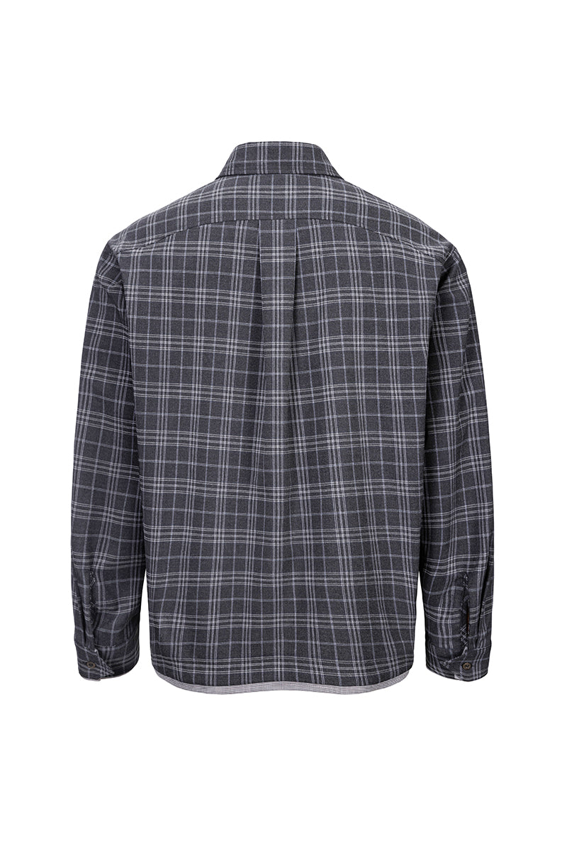 CATSSTAC Gray Vacation Plaid Shirt