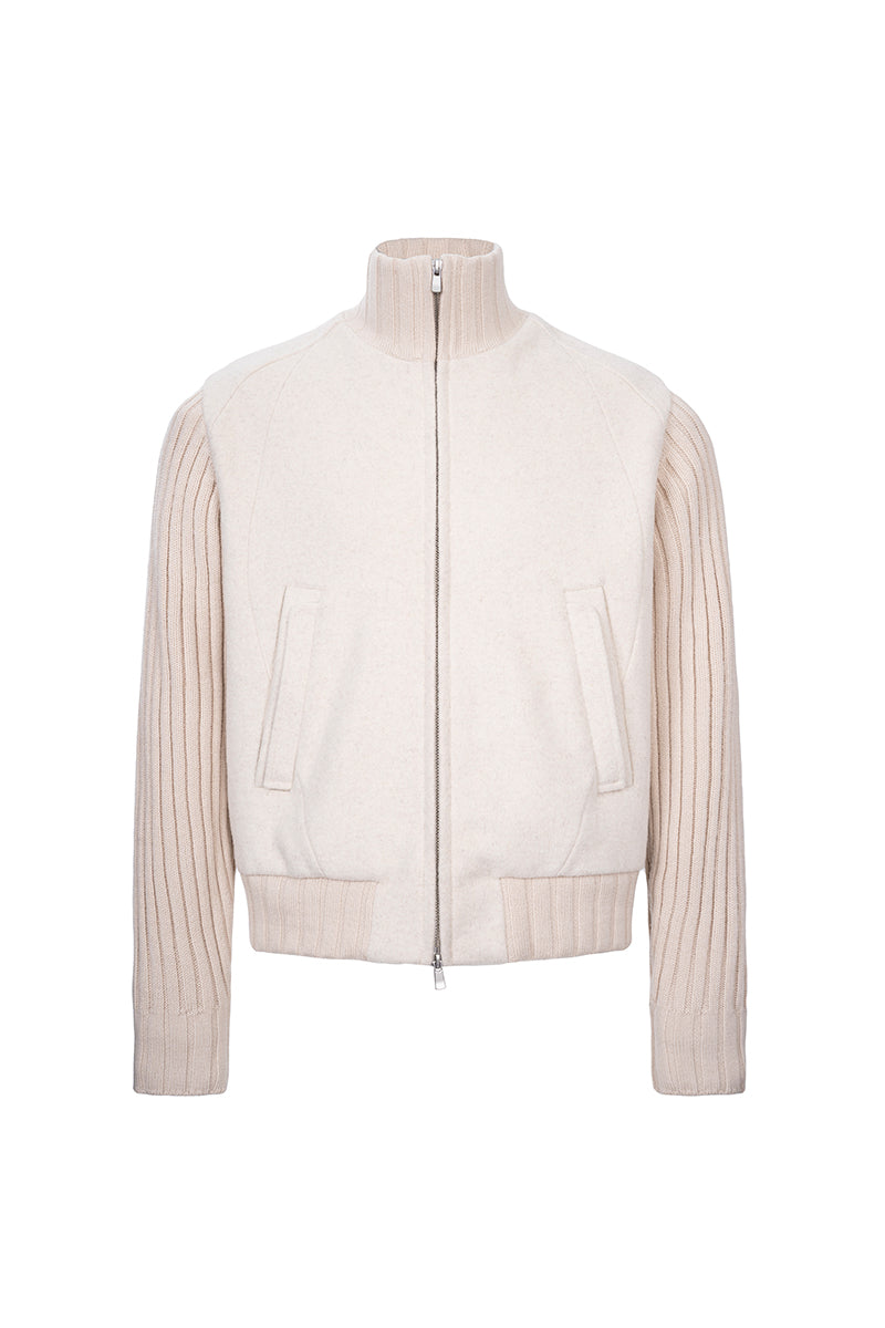 CATSSTAC Twilight Cloud 50% Wool-Blend Knit-Sleeve Jacket