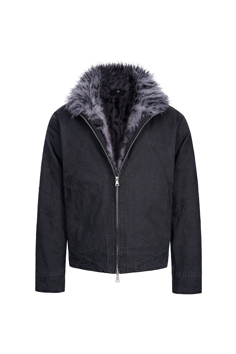 CATSSTAC Nightstrike Leopard-Lined Heavyweight Washed Canvas Jacket