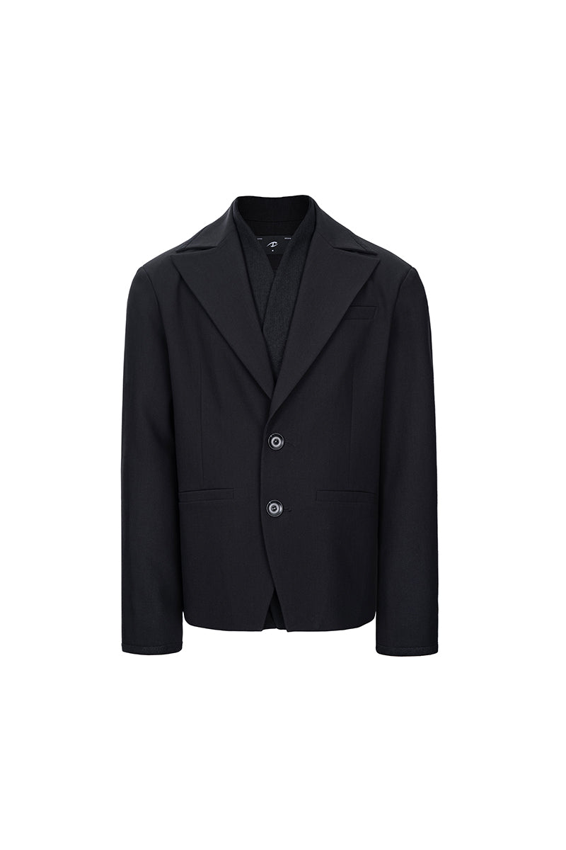 CATSSTAC Faux Two-Piece Structured-Shoulder Blazer