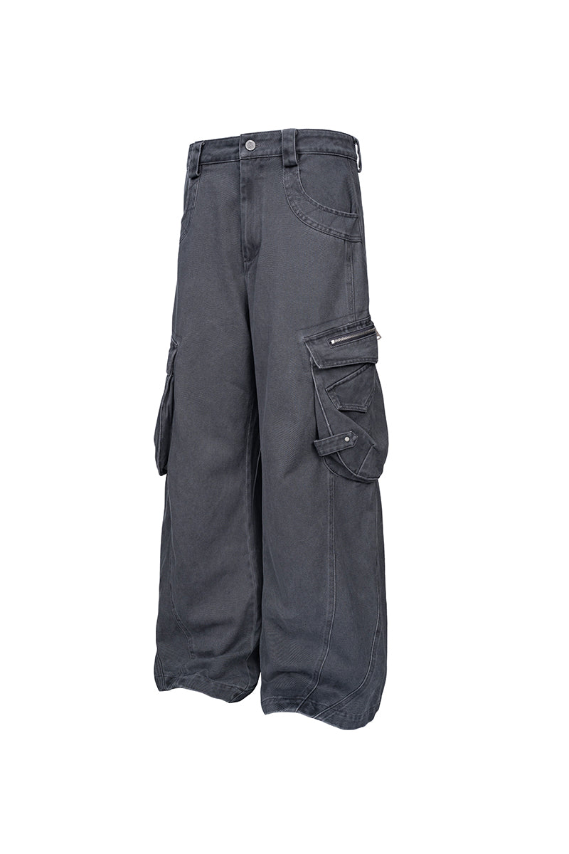 CATSSTAC Curved-seam cargo pants with side pockets