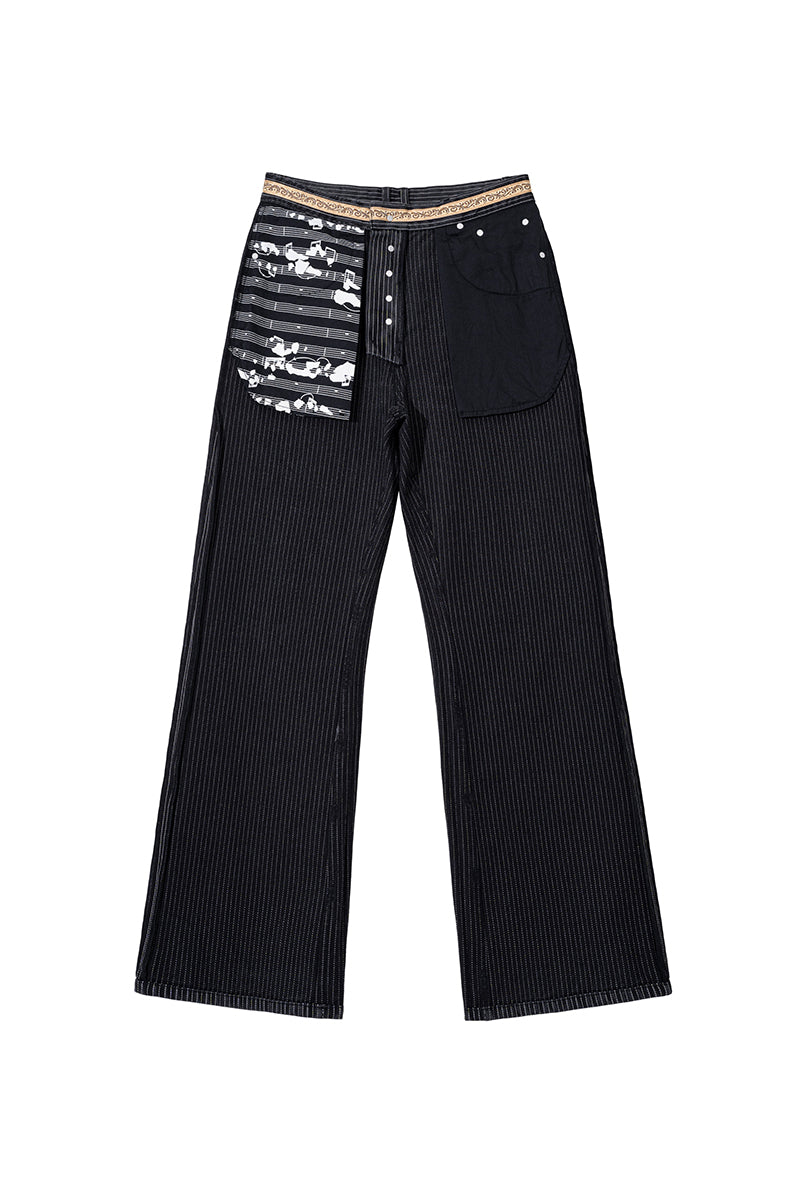 CATSSTAC Gilded Stripe A-Line Bootcut Jeans