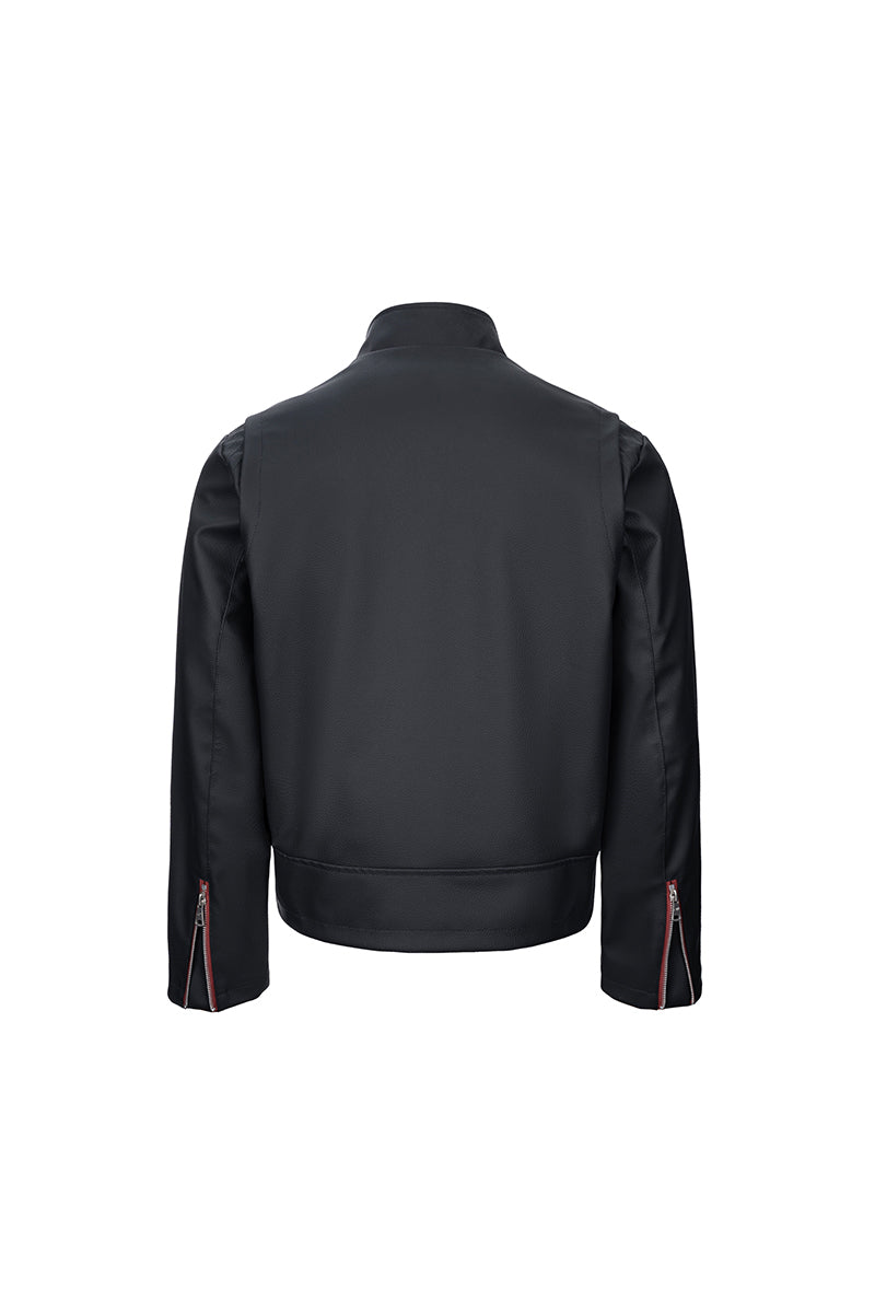 CATSSTAC Red Blade Faux Leather Moto Jacket