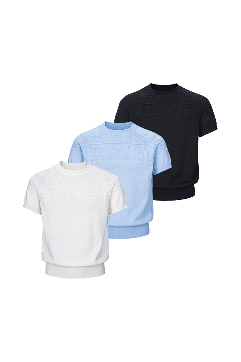 CATSSTAC Cashmere Fair Isle Short-Sleeve Top