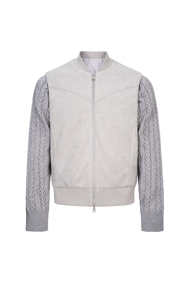 CATSSTAC Berlin Knit-Sleeve Wool-Lined Bomber Jacket