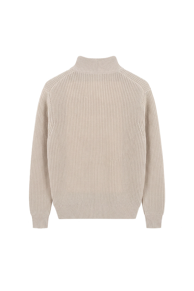 CATSSTAC Sunny Suede-Trimmed Stand-Collar Wool Blend Sweater