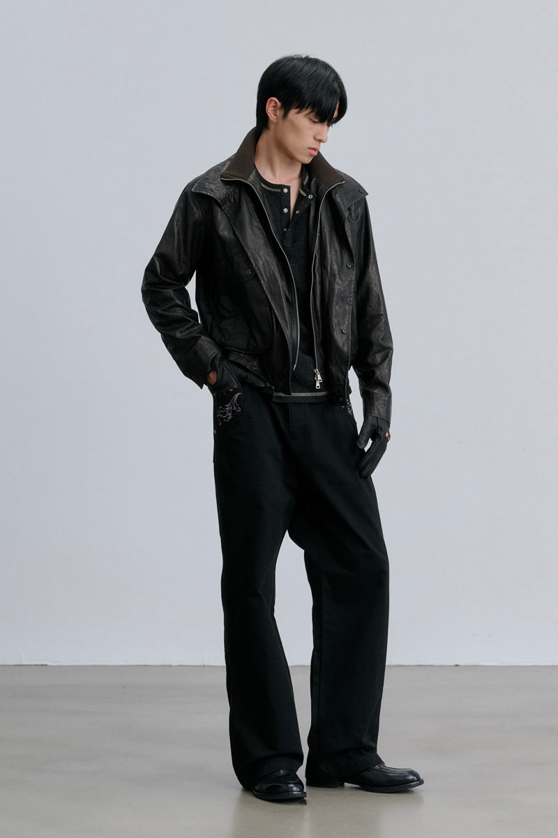 CATSSTAC Peregrine Faux-Layered PU Leather Jacket