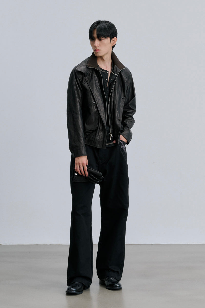 CATSSTAC Peregrine Faux-Layered PU Leather Jacket