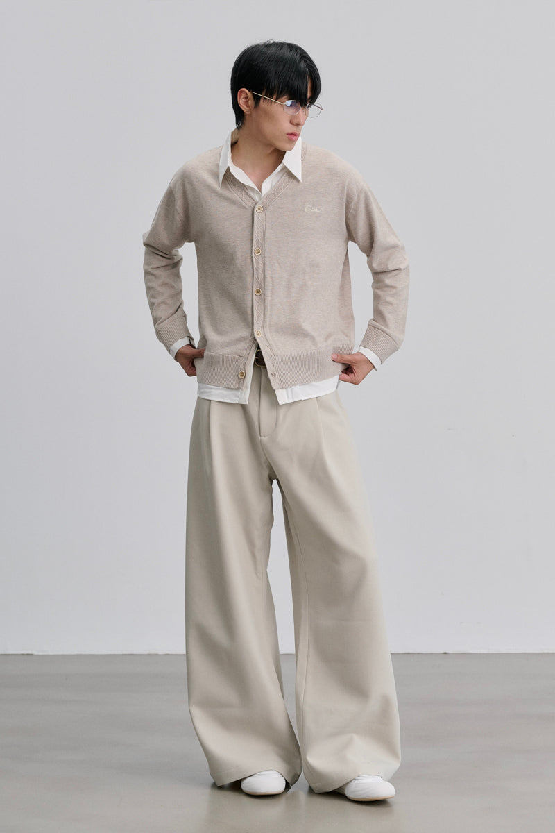 CATSSTAC Mock-layered cardigan sweater