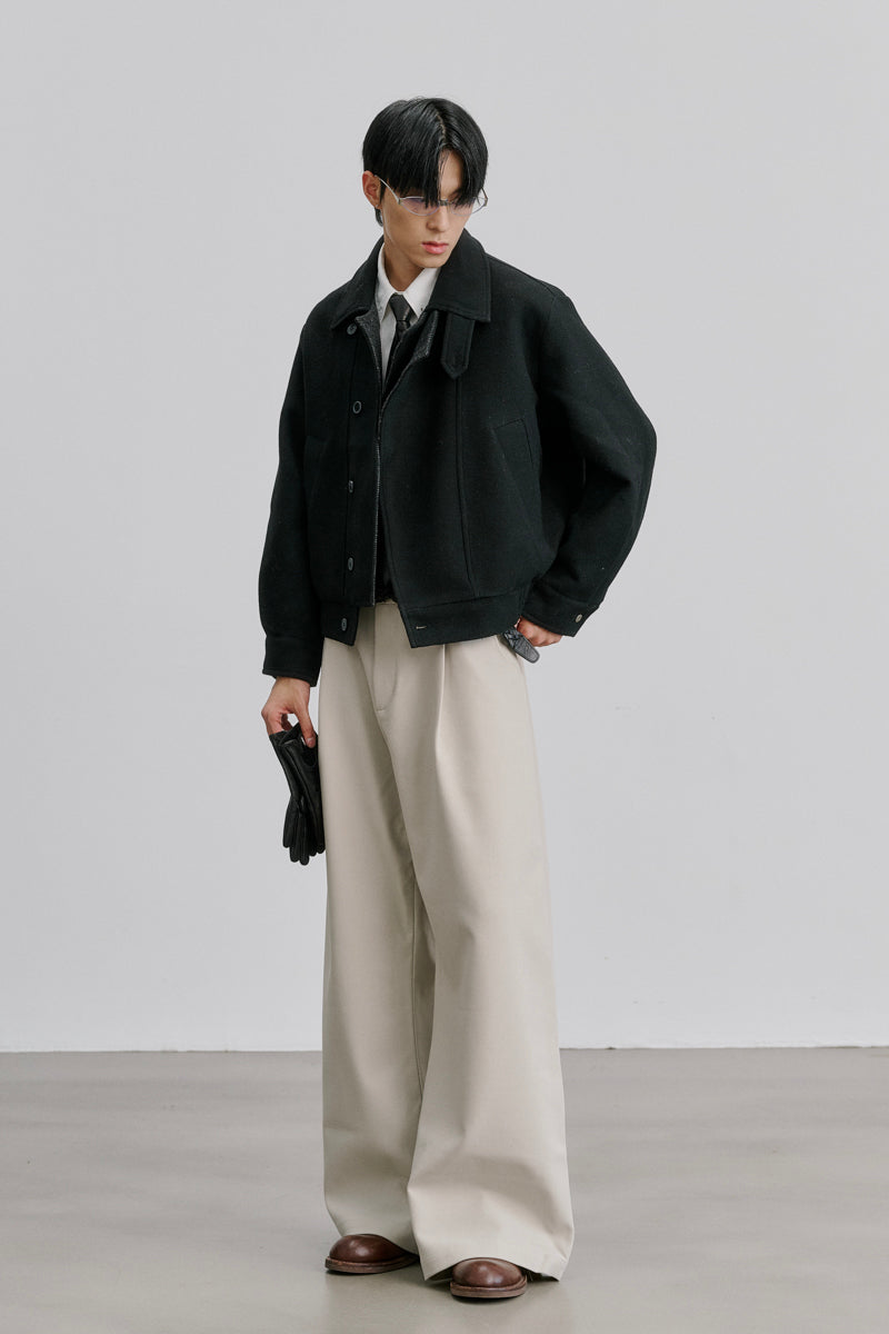 CATSSTAC Inkfold Double-Placket 40% Wool-Blend Cropped Jacket