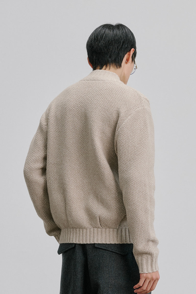 CATSSTAC Ridge Chunky Cable-Knit Zip-Up Cardigan
