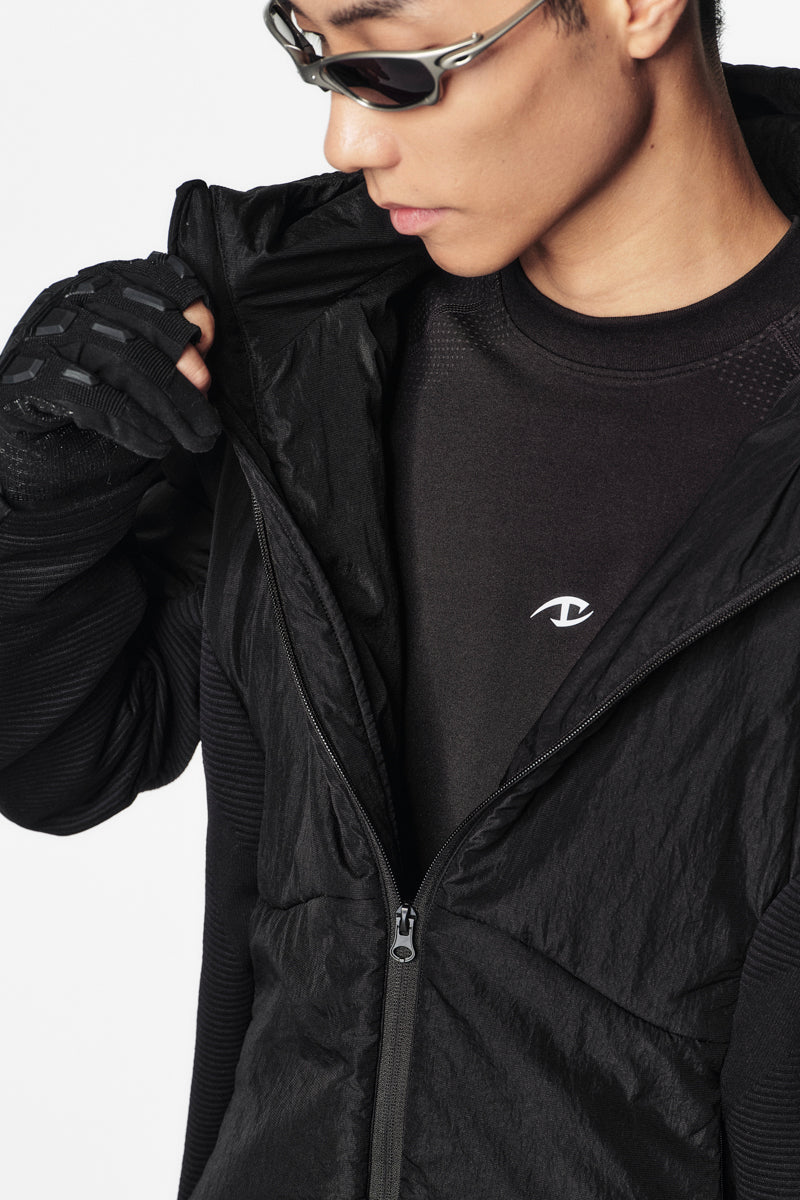 CATSSTAC Mist Wool-Lined Hooded Seamless Knit Puffer Jacket