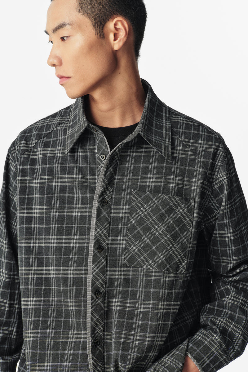 CATSSTAC Gray Vacation Plaid Shirt