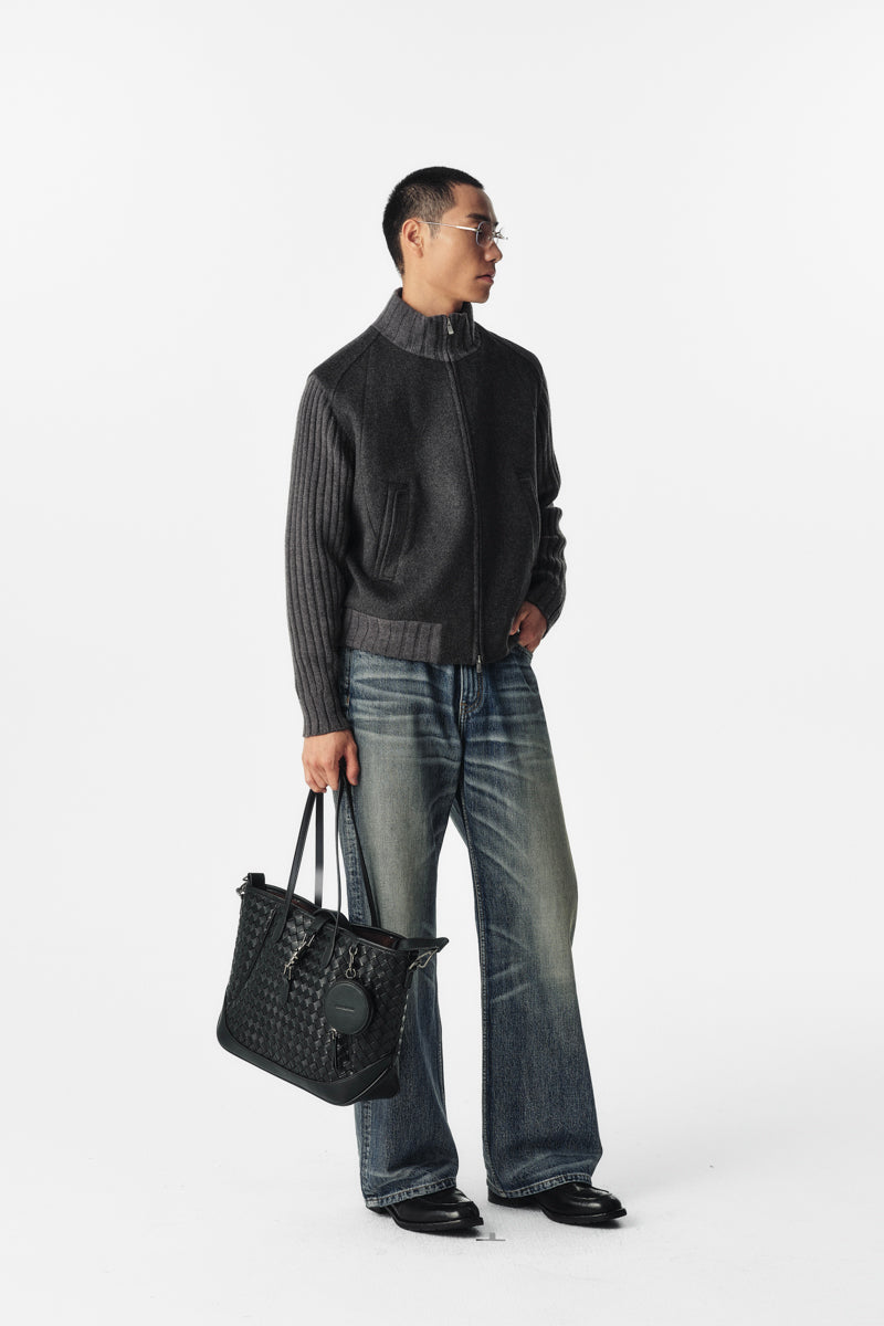 CATSSTAC Twilight Cloud 50% Wool-Blend Knit-Sleeve Jacket