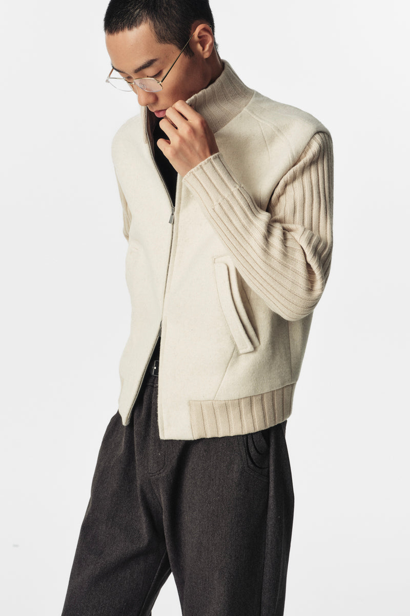 CATSSTAC Twilight Cloud 50% Wool-Blend Knit-Sleeve Jacket