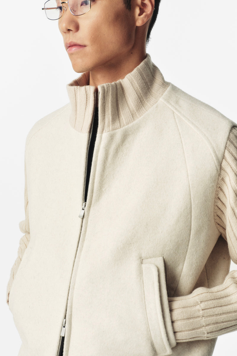 CATSSTAC Twilight Cloud 50% Wool-Blend Knit-Sleeve Jacket