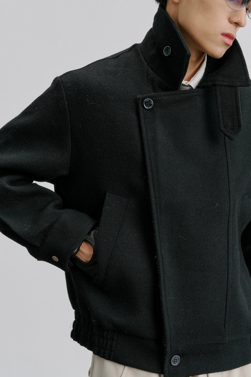 CATSSTAC Inkfold Double-Placket 40% Wool-Blend Cropped Jacket