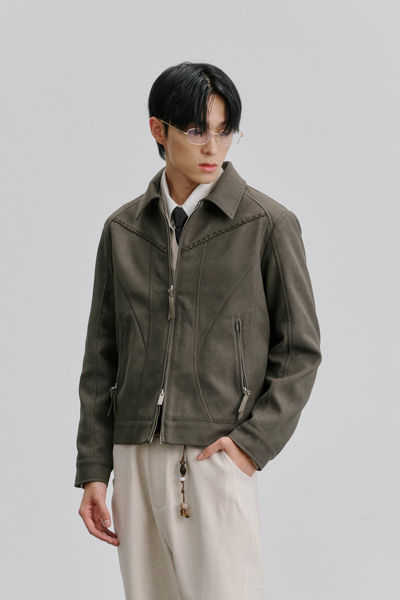 CATSSTAC Suede Embroidered Harrington Jacket