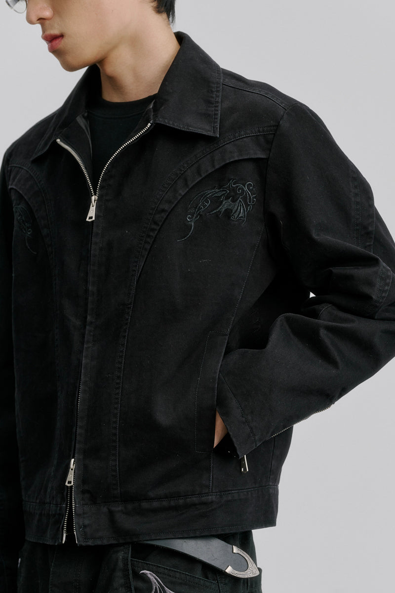 CATSSTAC Bat Shadow Washed Canvas Work Jacket