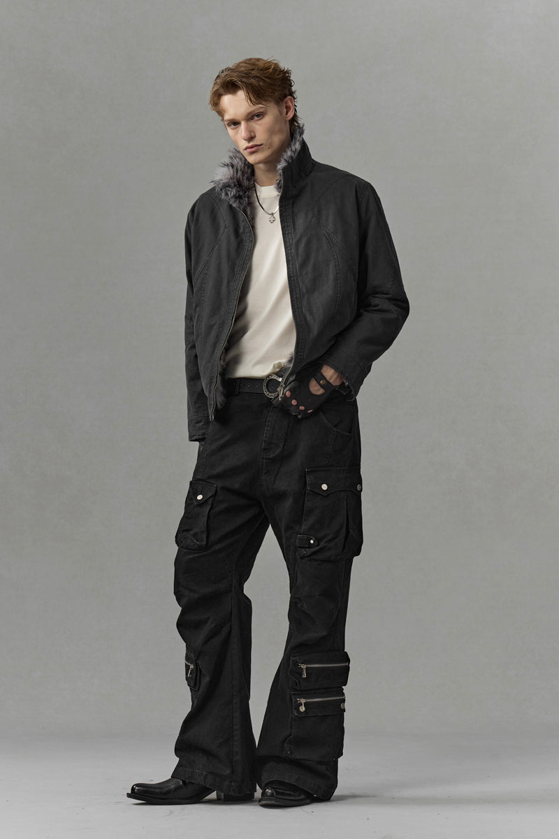 CATSSTAC Nightstrike Leopard-Lined Heavyweight Washed Canvas Jacket