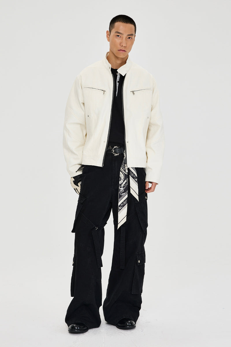 CATSSTAC Raw denim Harrington jacket