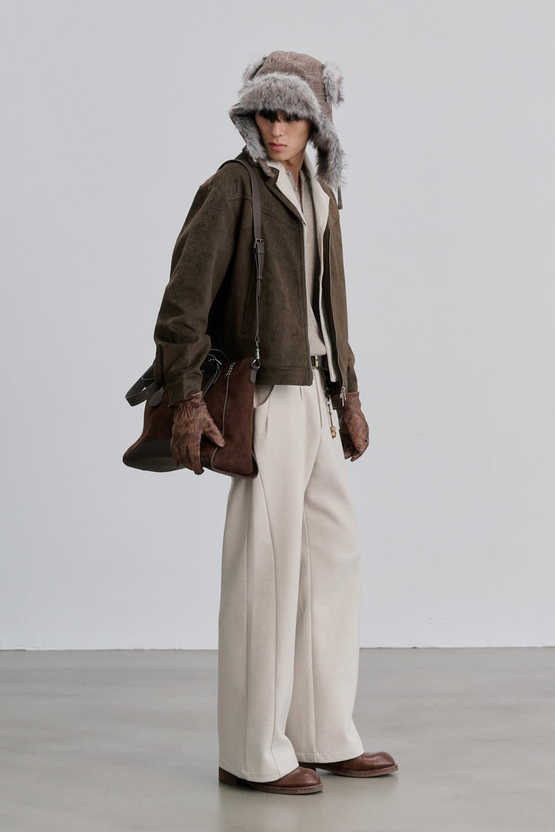 CATSSTAC Traveler Wool-Blend Tailored Wide-Leg Trousers
