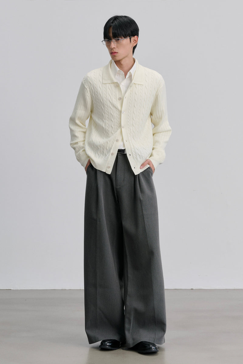 CATSSTAC Mercerized wool cable-knit cardigan