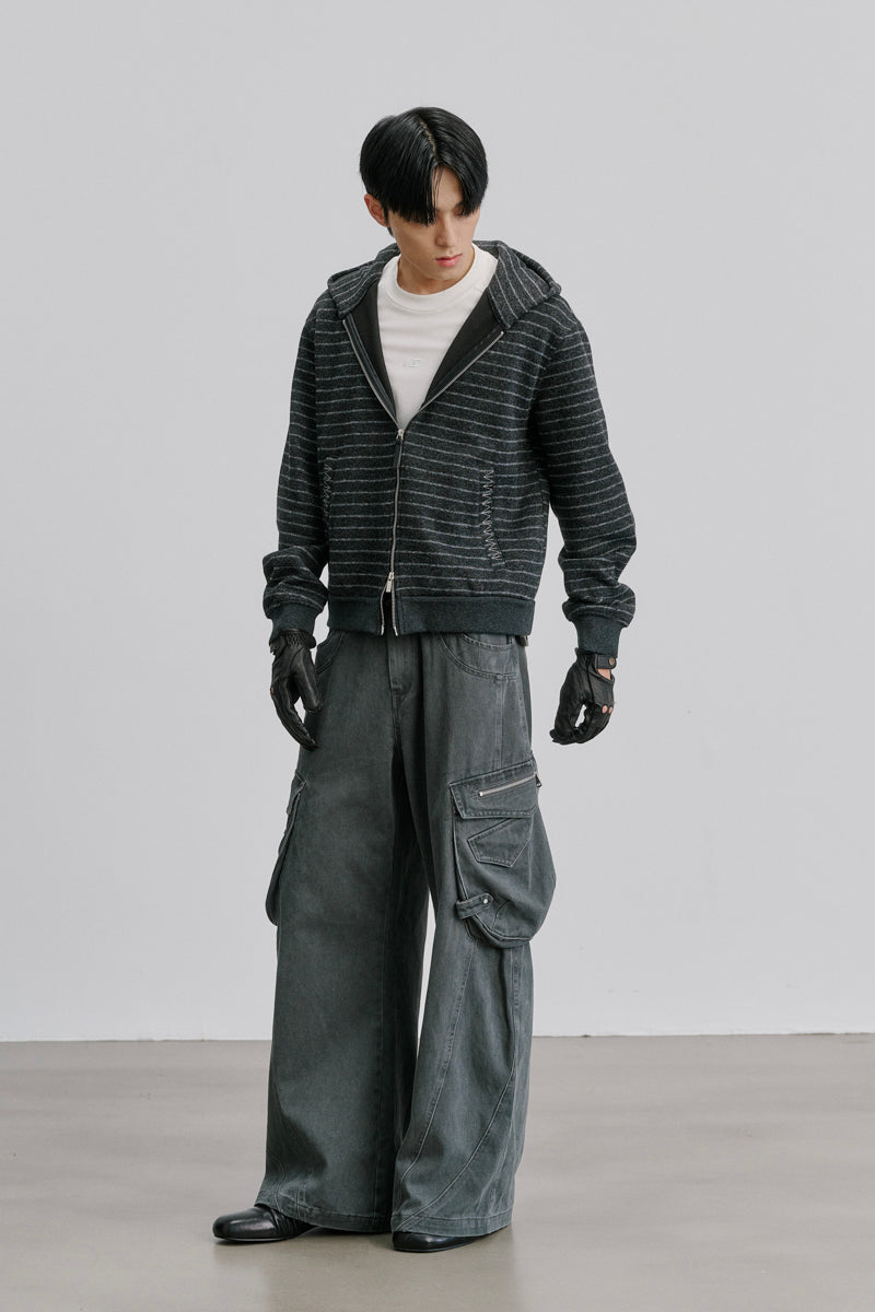 CATSSTAC Curved-seam cargo pants with side pockets