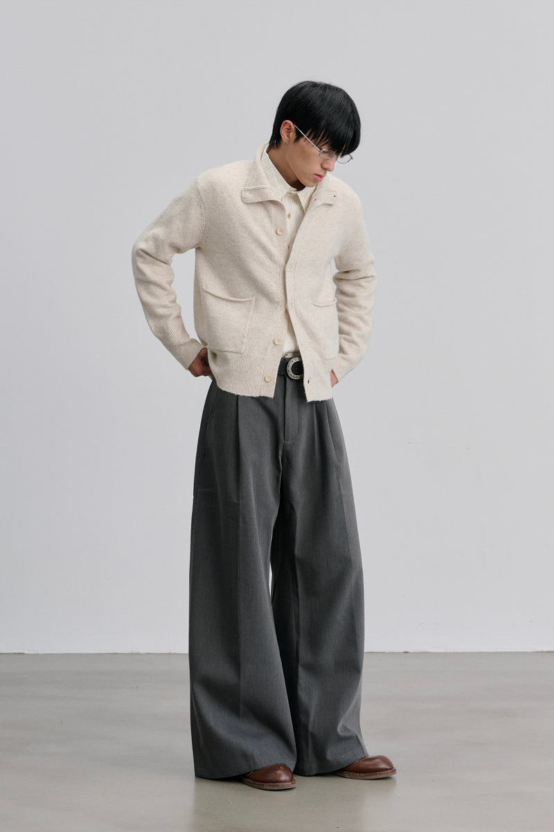 CATSSTAC Collared knit wool cardigan