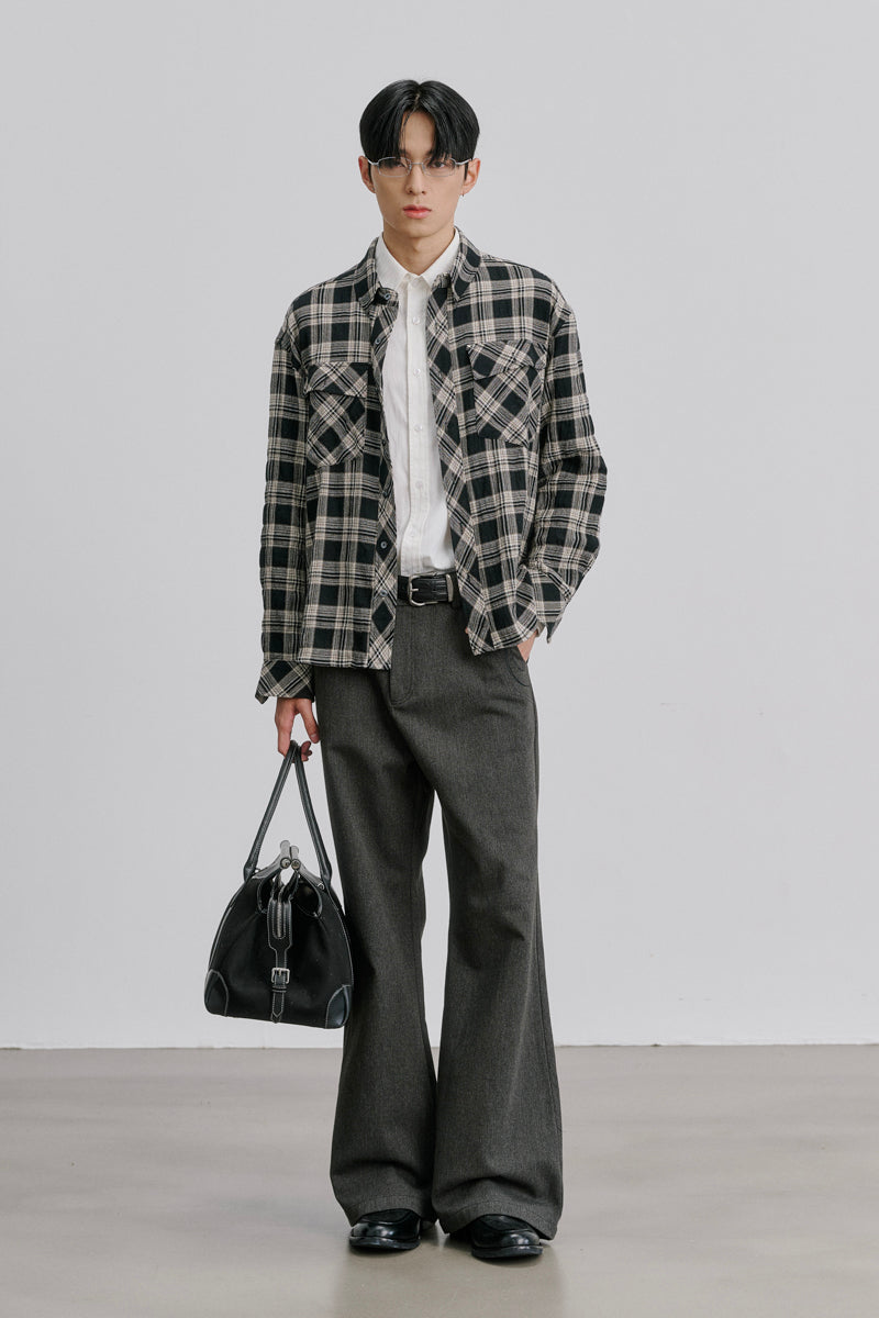 CATSSTAC Woven Checkered Cotton Shirt